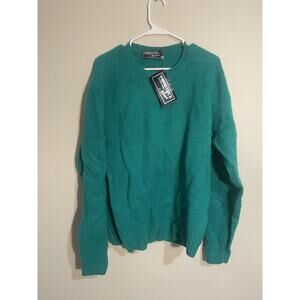 NWT Woodstock International By Bernard 100% Shetland Wool Sweater Green XL